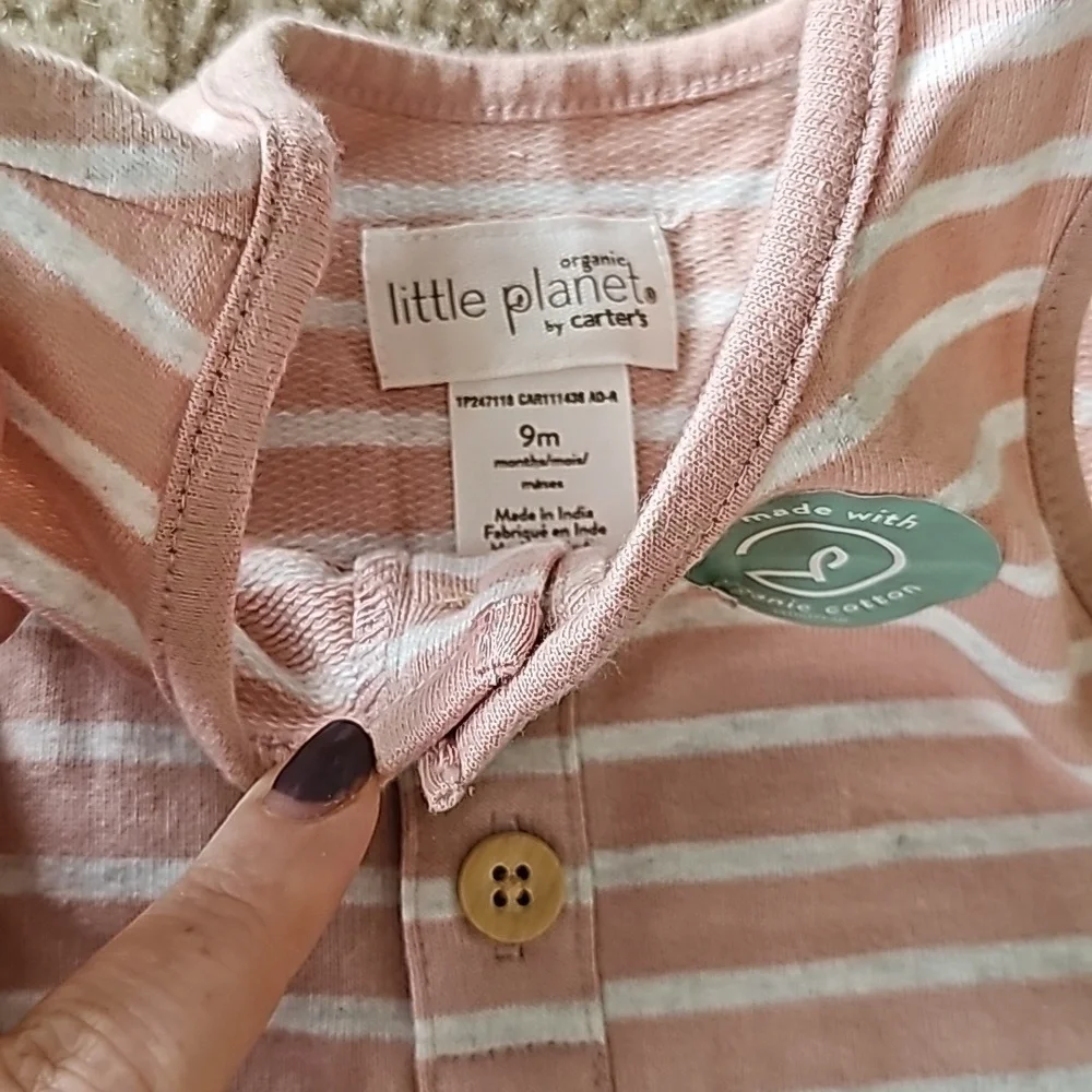 Little Plant Organic Striped Sleeveless Jumper 9 Months